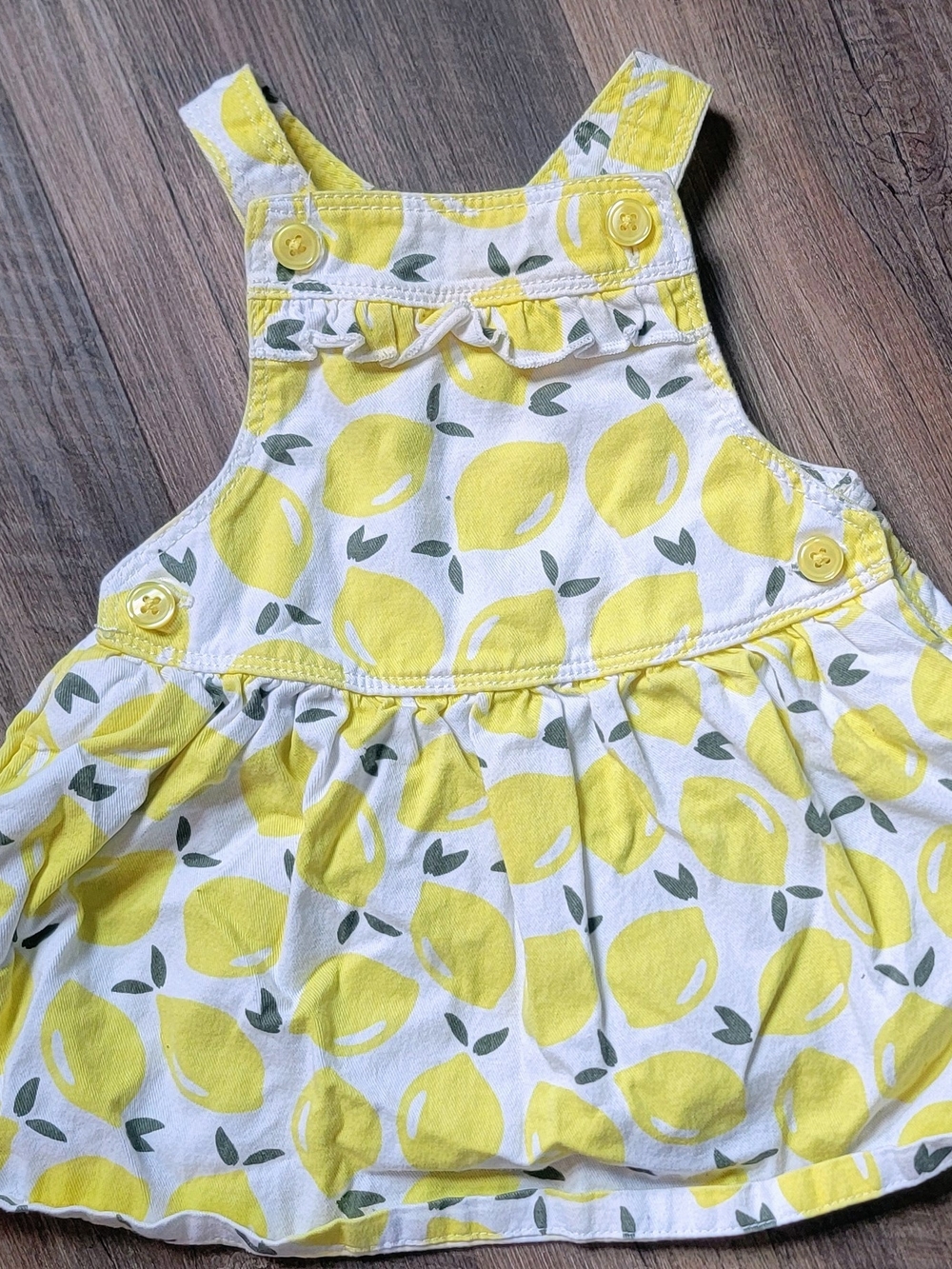 Carter's Yellow Lemon Print Girls' Overall Dress